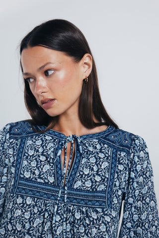 Blusa Manga Larga con Estampado Boho