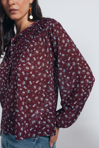 Blusa Manga Larga con Estampado Floral