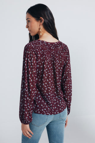 Blusa Manga Larga con Estampado Floral
