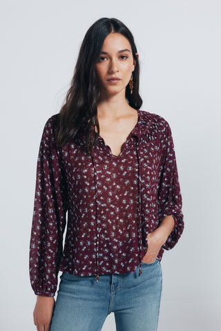 Blusa Manga Larga con Estampado Floral