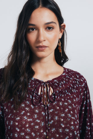Blusa Manga Larga con Estampado Floral