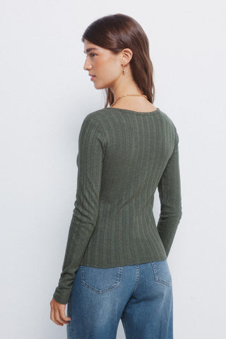 Camiseta Manga Larga con Detalle Botones