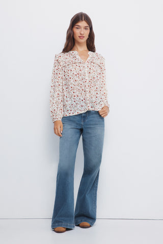 Blusa Manga Larga con Estampado Floral