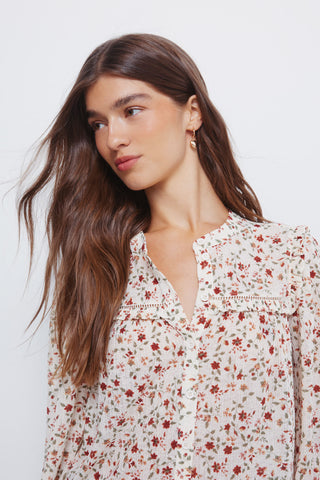 Blusa Manga Larga con Estampado Floral