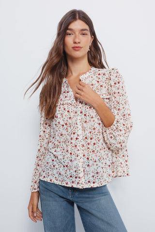 Blusa Manga Larga con Estampado Floral