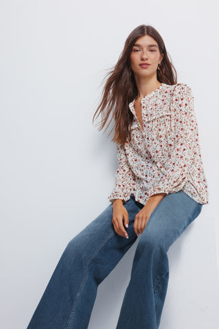 Blusa Manga Larga con Estampado Floral