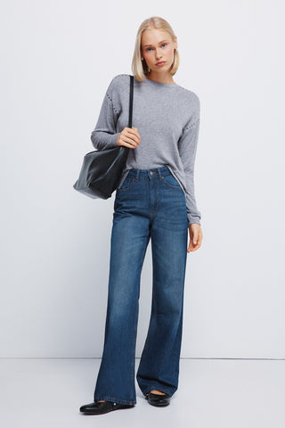 Camiseta Manga Larga con Detalle Tachuelas