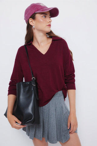 Camiseta Manga Larga con Cuello Polo