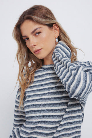 Camiseta Manga Larga con Estampado Rayas