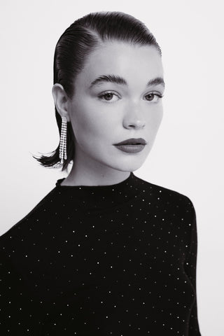 Camiseta Manga Larga con Detalle Brillos