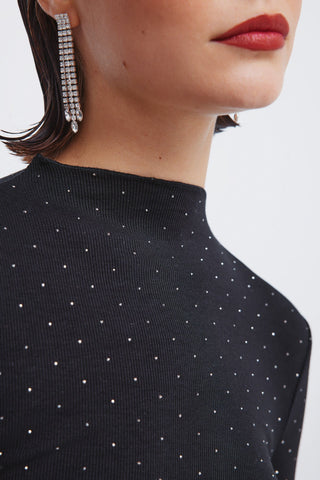 Camiseta Manga Larga con Detalle Brillos