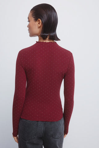 Camiseta Manga Larga con Detalle Brillos