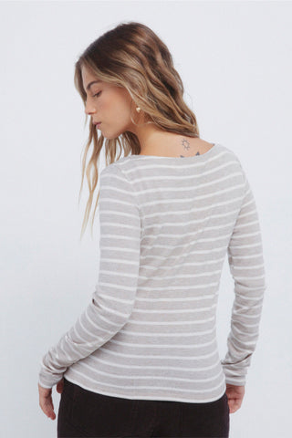 Camiseta Manga Larga con Estampado Rayas