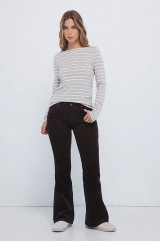 Camiseta Manga Larga con Estampado Rayas