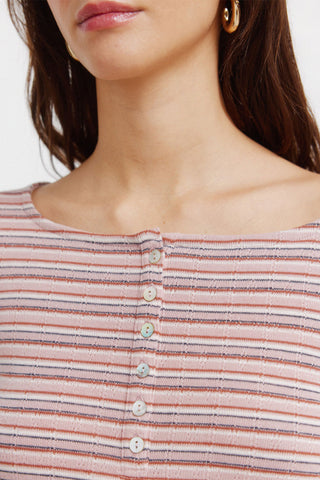 Camiseta Manga Larga con Estampado Rayas
