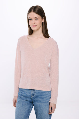 Camiseta Manga Larga con Detalle de Crochet
