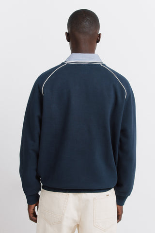 V-Neck Sweatshirt with Embroidered Detail