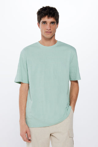 Camiseta Cuello Redondo de Algodón.