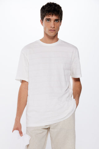 Camiseta Cuello Redondo de Algodón.