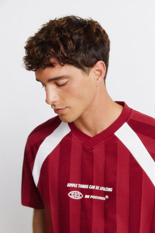 Striped Football S/S T-Shirt.