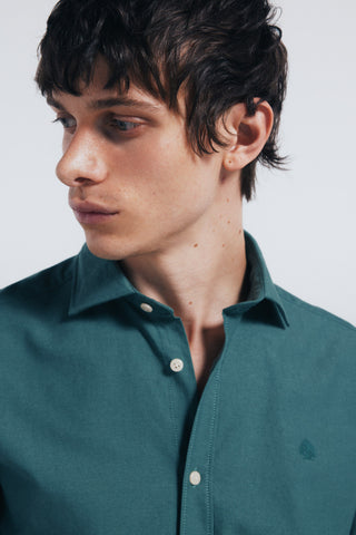 Camisa Manga Larga con Bordado de Algodón