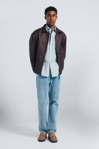 Camisa Manga Larga con Estampado Cuadros