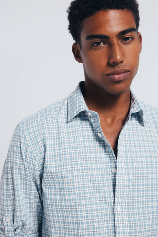 Camisa Manga Larga con Estampado Cuadros