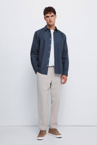 Camisa Manga Larga con Logo Bordado