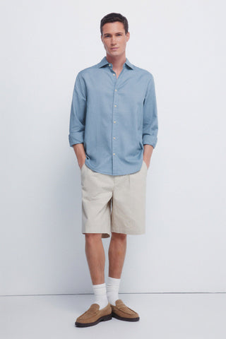 Camisa Manga Larga con Logo de Algodón