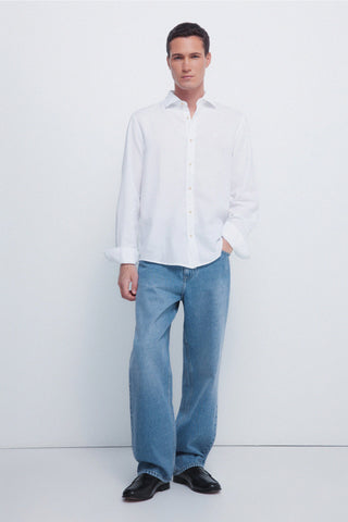 Camisa Manga Larga con Logo de Algodón