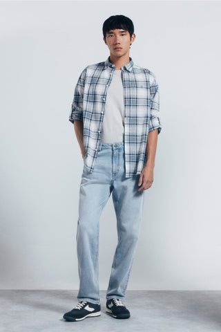 Camisa Manga Larga Estampado Cuadros
