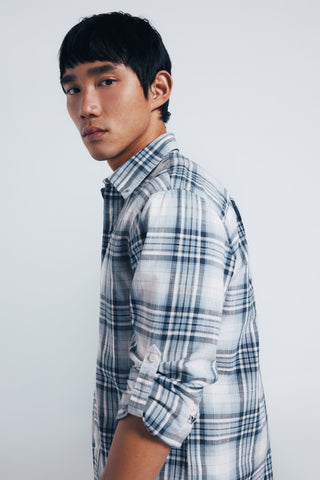 Camisa Manga Larga Estampado Cuadros
