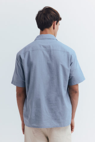 Camisa Manga Corta con Bolsillo de Algodón