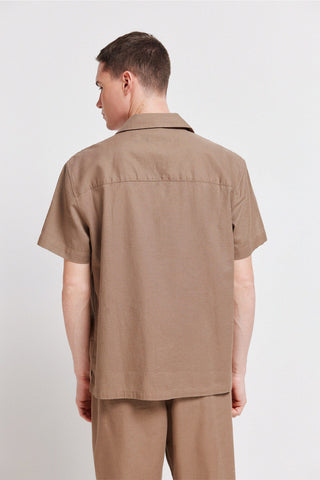 Camisa Manga Corta con Bolsillos de Algodón