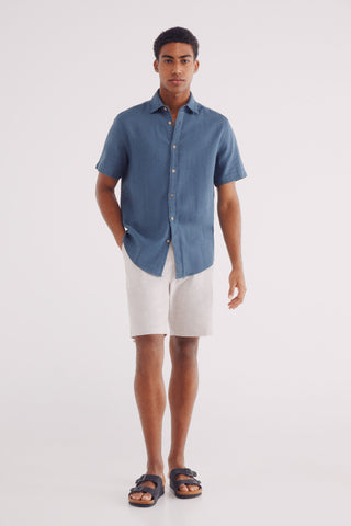 Camisa Manga Corta con Tejido Arrugado