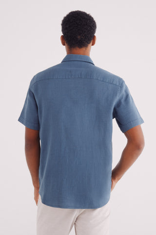 Camisa Manga Corta con Tejido Arrugado