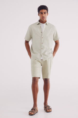 Camisa Manga Corta con Tejido Arrugado