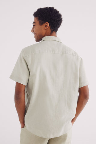 Camisa Manga Corta con Tejido Arrugado