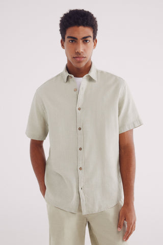 Camisa Manga Corta con Tejido Arrugado