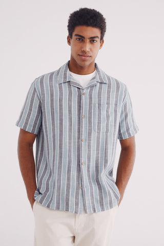Camisa Manga Corta con Estampado de Rayas