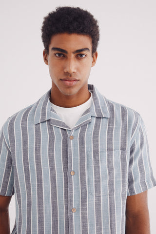 Camisa Manga Corta con Estampado de Rayas