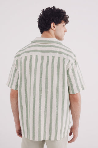 Camisa Manga Corta Estampado de Rayas