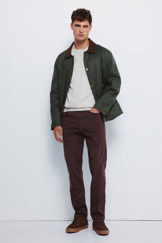 Slim Fit Crinkle Effect Trousers