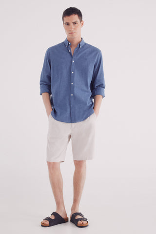 Short Slim Fit con Bolsillos de Algodón