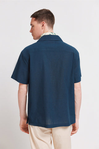 Camisa Manga Corta Slim Fit de Algodón