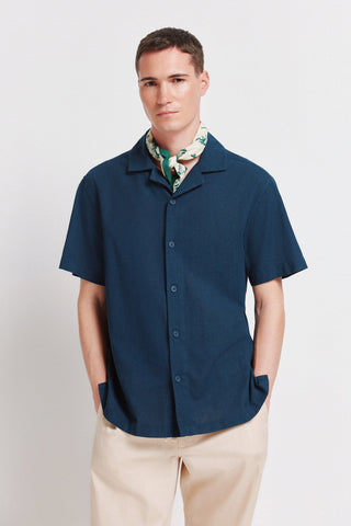 Camisa Manga Corta Slim Fit de Algodón