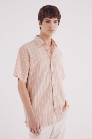 Camisa Manga Corta Estampado de Rayas