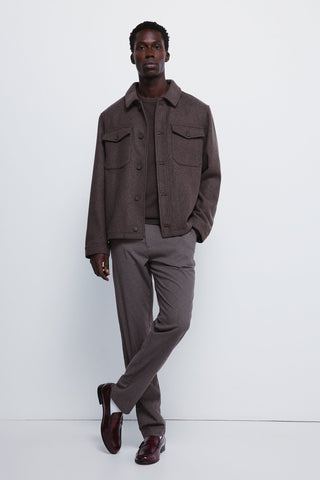 Chaqueta Oversize Efecto Lana con Bolsillos