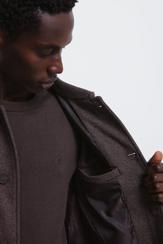 Chaqueta Oversize Efecto Lana con Bolsillos