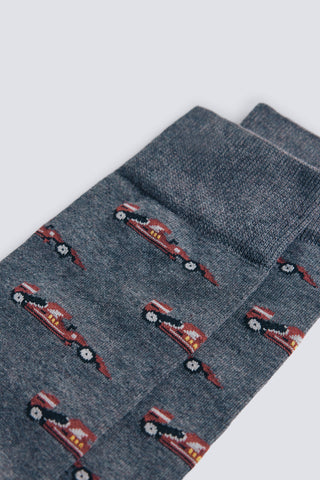 Medias con Estampado Coche de Algodón, Hombre